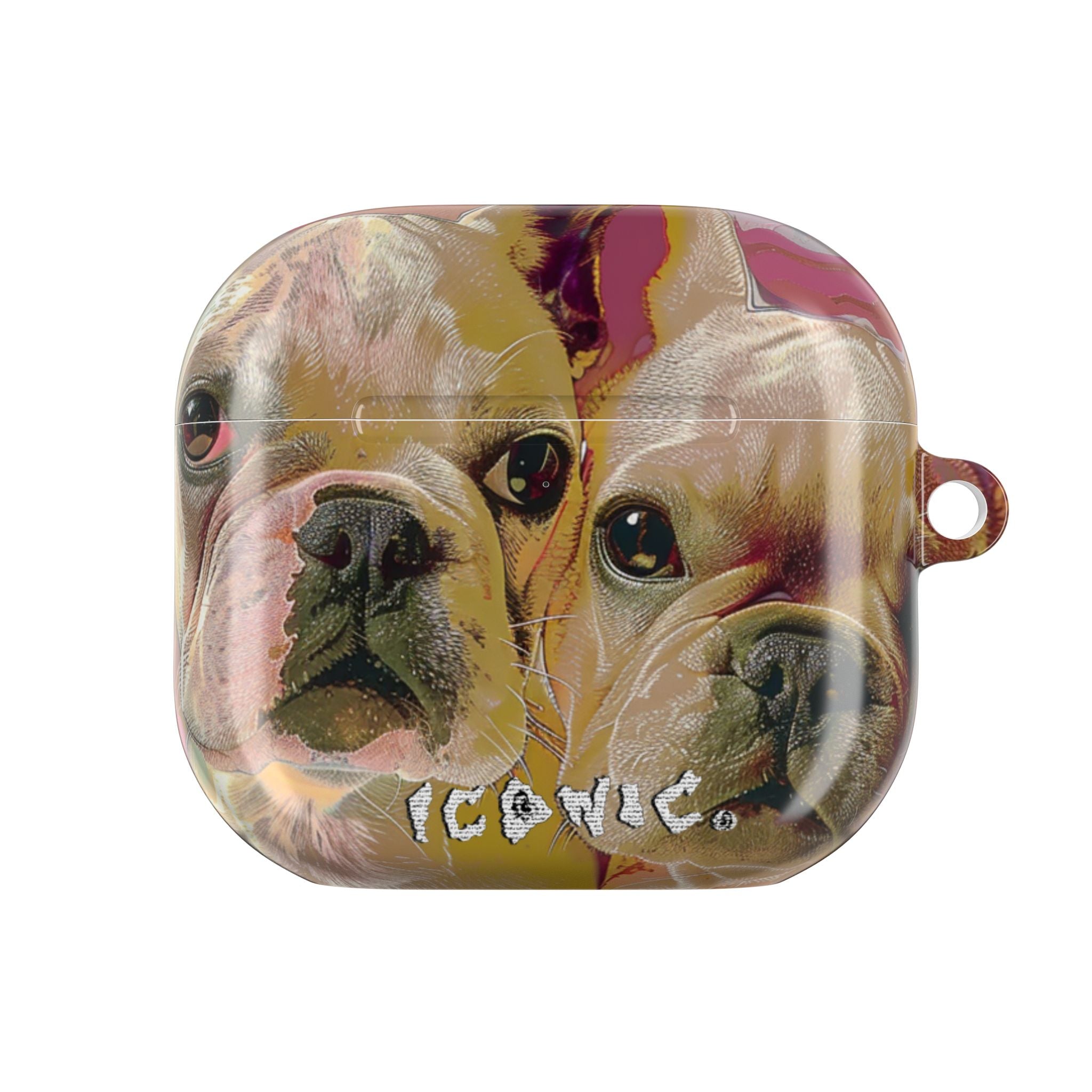 Pink Frenchie AirPods Case