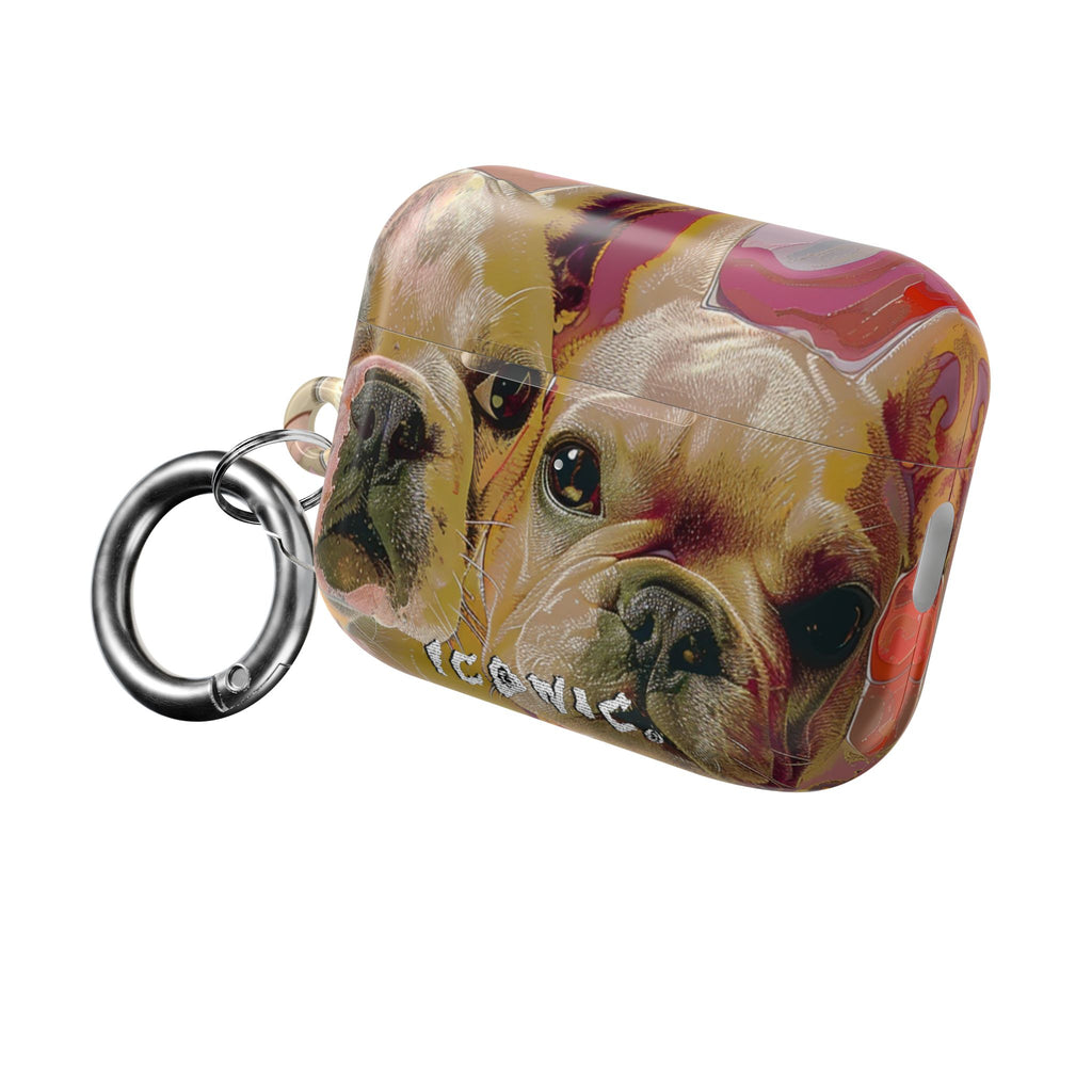Pink Frenchie AirPods Case