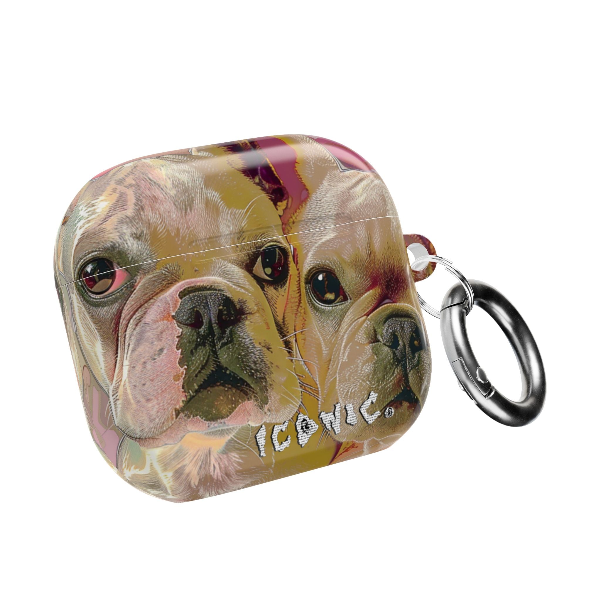 Pink Frenchie AirPods Case