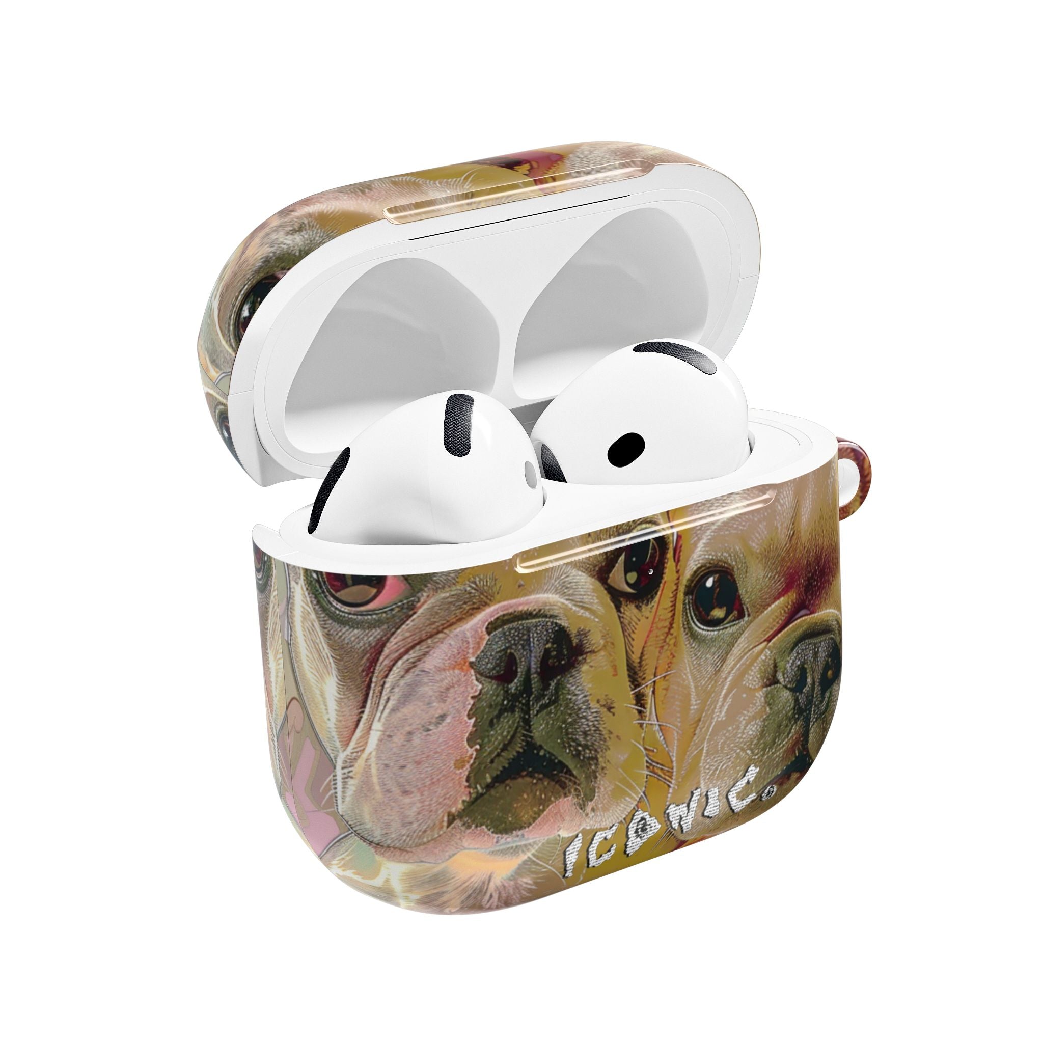 Pink Frenchie AirPods Case