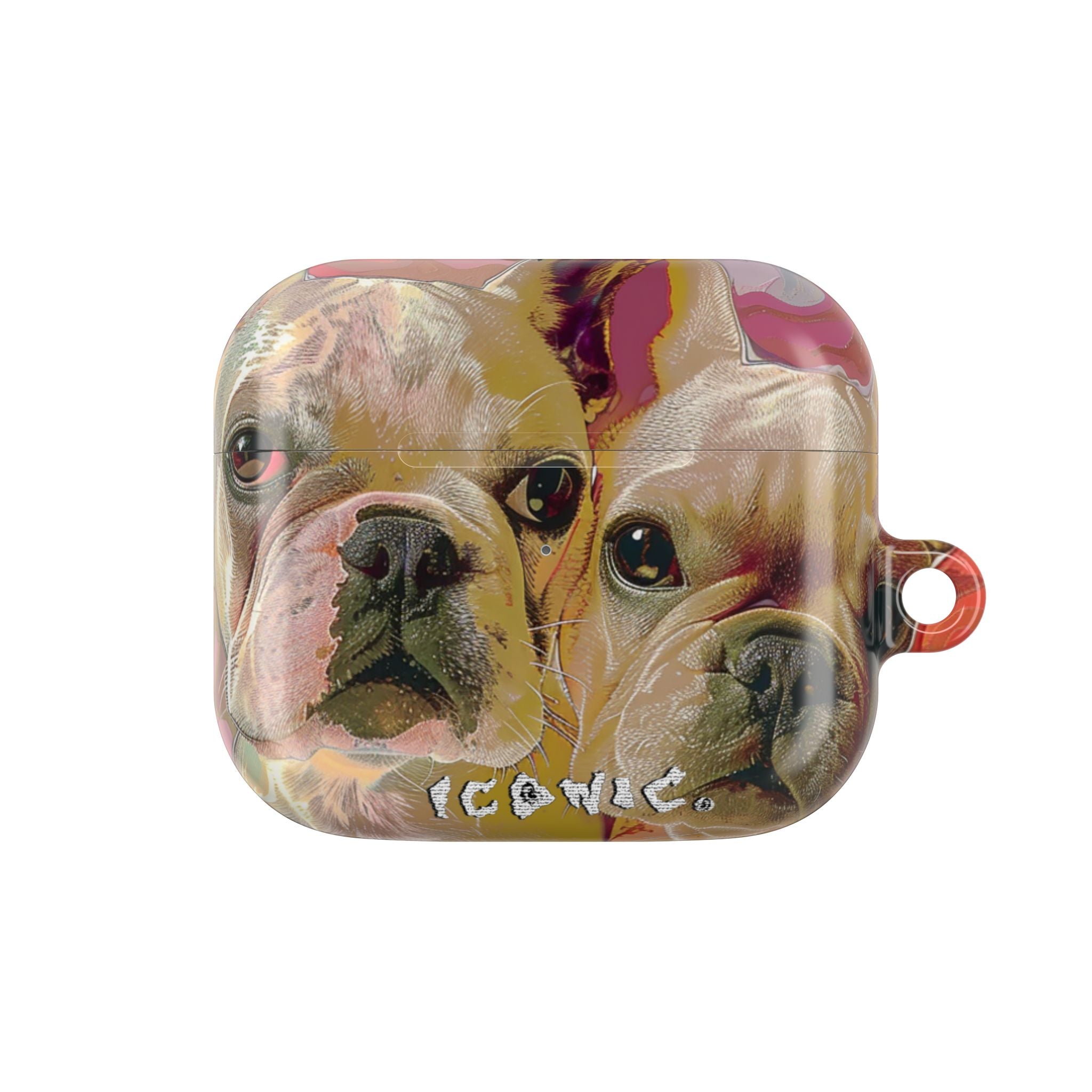 Pink Frenchie AirPods Case
