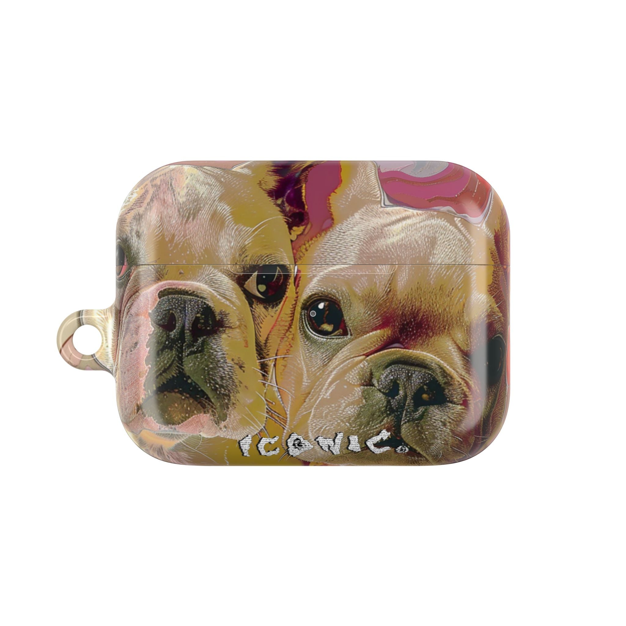 Pink Frenchie AirPods Case