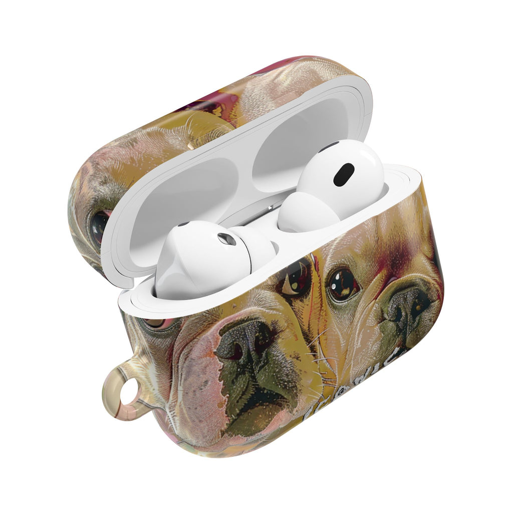 Pink Frenchie AirPods Case
