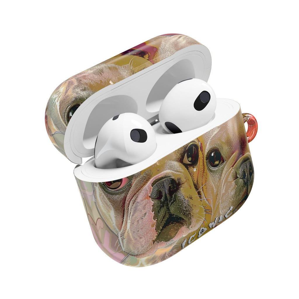 Pink Frenchie AirPods Case