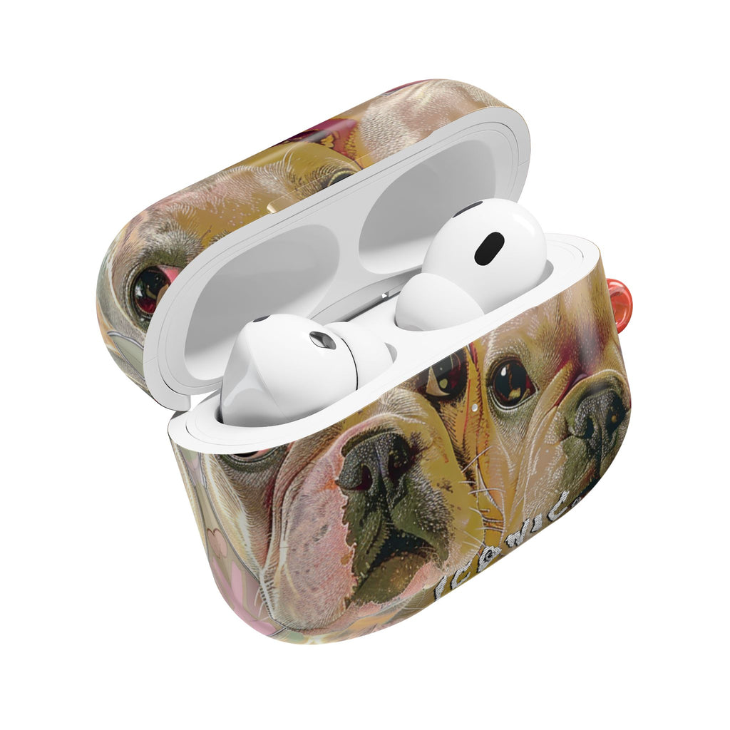 Pink Frenchie AirPods Case