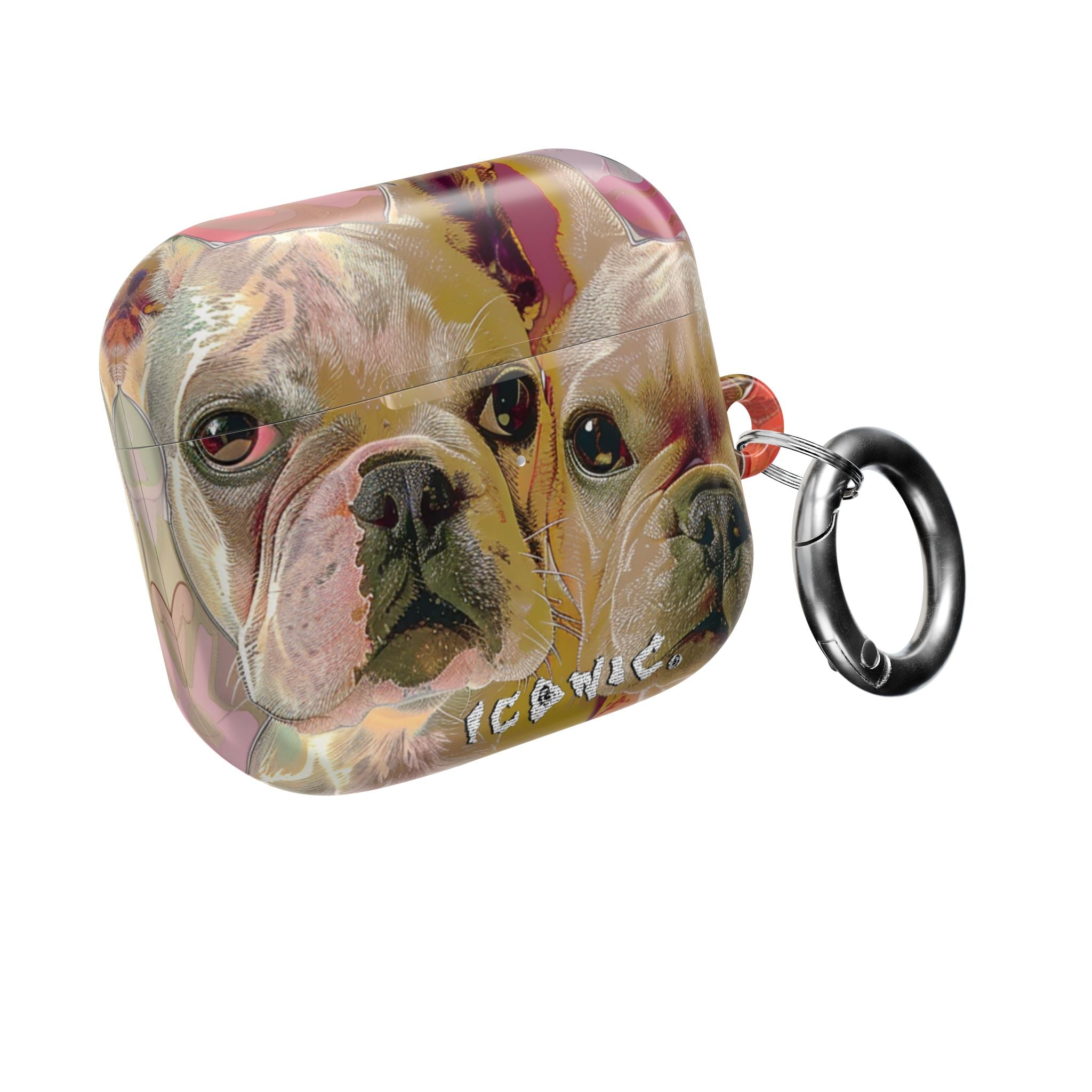 Pink Frenchie AirPods Case